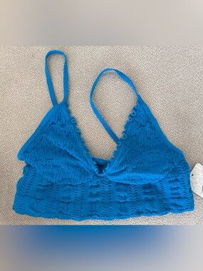 FREE PEOPLE Heirloom Seamless Bralette / Blue / XS Intimately